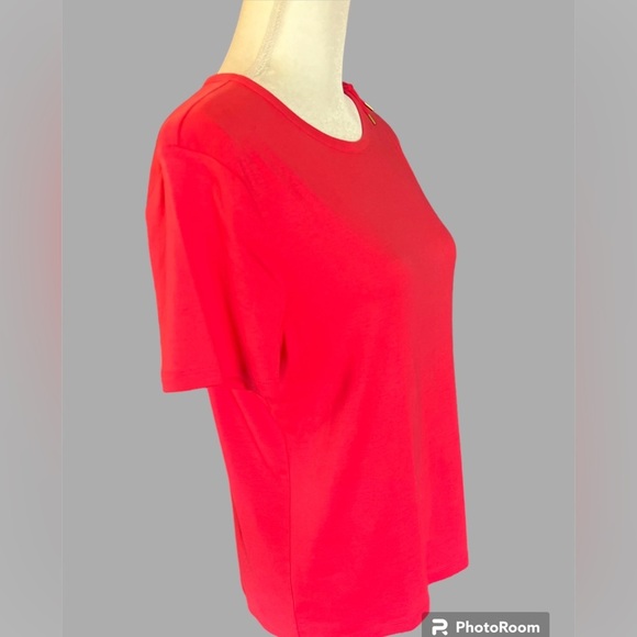 CHAPS- Top/ Pull Over / Short Sleeve T-Shirt , Salmon Pink, NEW - Picture 4 of 4